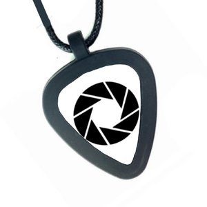 Aperture Laboratories Portal Pickbandz Mens/Womens Real Guitar Pick Necklace